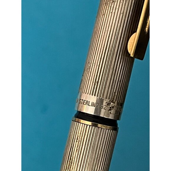 SHEAFFER Pen Set Ball and Fountain Pen Targa STERLING SILVER .925 14k nib dot - Picture 12 of 14